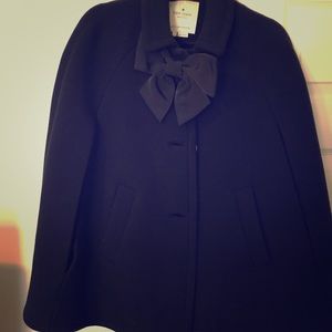 Kate Spade NY Black Bow Capelet w/Pockets